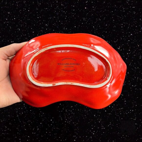 Williams Sonoma Red Crab Plate Dish Ceramic Porcelain Dish Marked 8”L 5”W - Picture 9 of 10